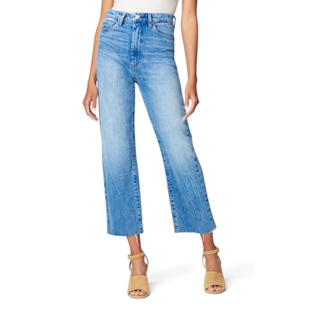NWT Blank NYC Baxter Ribcage‎ Straight Leg Raw Hem Denim Blue Jeans Size 31